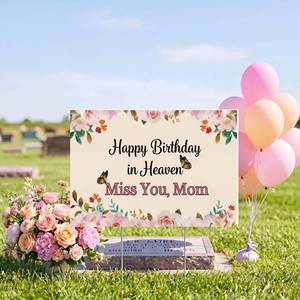 lot 12341 image: Frienda Miss Mom Happy Birthday in Heaven Decoration Waterproof Outdoor