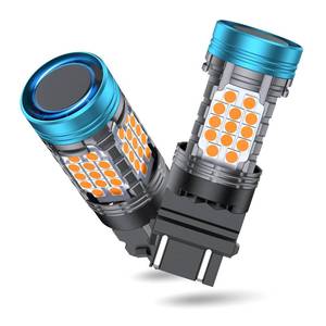 lot 12343 image: evntyps 3157 LED Bulb Amber Yellow,3157 LED Turn Signal Bulb With Built in Resistor CANBUS Error Free Anti Hyper Flash,3156 3157NA 3057 Front Rear Turn Signal Blinker Bulb With Turbo Fan,2 pcs