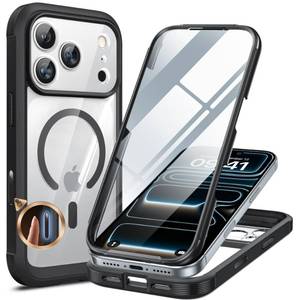 lot 12346 image: Miracase for iPhone 17 Pro Case 6.3, Full-Body Bumper Military Drop Protection Outdoor Phone Case with Built-in Glass Screen & Full Camera Protector,Camera Control,Compatible with MagSafe,Black
