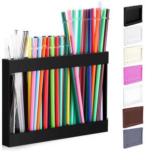 lot 12355 image: Qinyoung Acrylic Straw Holder for Cabinet Door,Classic,Large,Black