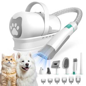 lot 13772 image: 8VR Dog Grooming Kit, Pet Grooming Vacuum with Pet Clipper Nail Grinder, Dog Hair Vacuum with 6 Pet Grooming Tools for Dogs Cats Shedding Grooming