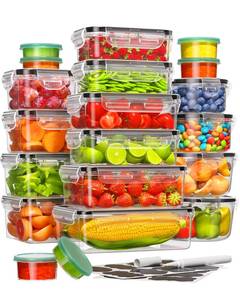 lot 13782 image: Canfanni 40 Piece Food Storage Containers with Lids, BPA-Free