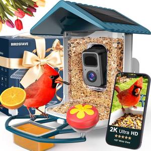 lot 13783 image: Bird Feeder with Camera Solar Powered 2K Video with 32GB Card Auto Capture