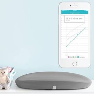 lot 13795 image: Hatch Grow Smart Changing Pad & Scale - Gray Foam, Solid Pattern, 29 Inch Length, 7.5 Lbs Weight