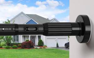lot 13799 image: QINGYUN Extra Long Tension Rods 39-120 In (4-9Ft), 1.26-One-bond stretching, Adjustable Curtain Rods No Drilling Outdoor Curtain Rods for Patio, Drill Free Tension Rod for Window & Bathroom, Black