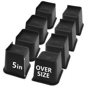 lot 13809 image: HANIHUA 8 Pack Bed Risers 5 inch Heavy Duty, Oversized Furniture Risers