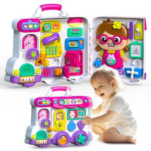 lot 13843 image: Baby Busy Board for 1-2 Year Old Boy Girl Gift,Musical Toddler Toys for 1 Year Old,Early Educational Toy for Toddlers 1-3,Birthday Gifts for 1Year Old Girl, 1 2 Year Old Christmas Toys Gifts