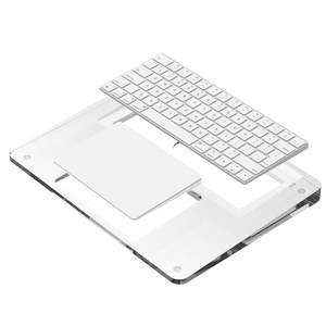 lot 13853 image: Transparent Stand and Touchpad Tray Pad Compatible with Apple Magic KeyboardTrackpad, Comfortable to Relieve Wrist Pain Hand Rest (Dont Included Apple Keyboard & Trackpad)
