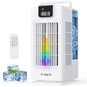 lot 13861 image: Portable Air Conditioners, 2000ML Personal Air Conditioner, Mini Air Conditioner, Evaporative Air Cooler Fan with 120° Oscillation, 7 RGB Light Modes, 4 Speeds & 1-8H Timer for Bedroom Office