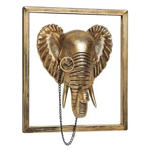 lot 13863 image: Newinhome Animal Heads Wall Decoration (Gift Metal Frame) Resin Animals Sculptures Head Wall Hanging Decor Gold vintage Wall Sculpture for Living Room Bedroom Office(Elephant)