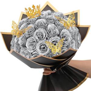 lot 13865 image: Waipfaru Glitter Roses Bouquet, DIY Fake Flowers Bouquet, Birthday Gifts
