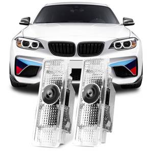 lot 14289 image: Never Fade HD Door Light Logo Projector Compatible with 1234567MXZGT Series Accessories, 2Pcs 3D LED Ghost Shadow Laser Car Courtesy Step Light Puddle Lamps (MPerformanceLogo)