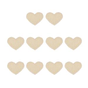lot 14290 image: uxcell 10 Pcs Heart Sew on Patches, 35 x 27mm Cute Embroidered Applique Repair Knitted Patches Heart Shaped Transfer Decals for Clothing DIY Decorations, Beige