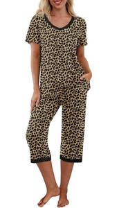 lot 14294 image: PrinStory Womens Pajama Sets Capri Pjs Soft Lounge Sets XL