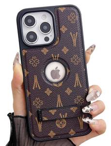 lot 14303 image: Dropcases Compatible with iPhone 16 Pro Max Case Luxury Designer for Women Girls,Hybrid TPUPU Leather with Invisible Kickstand Slim Protective Phone Cover for 16 Pro Max - 6.9 inch (Brown)