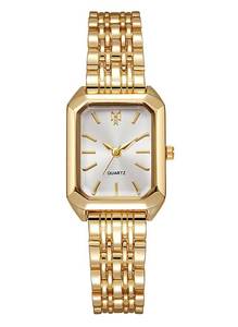 lot 14305 image: BESTKANG Watches for Women Wrist Watches Steel Strap Womens Watch Casual Fashion Simple Square Quartz Wristwatch (Gold-White)