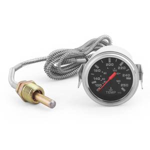 lot 14314 image: Dyno Racing 2 52mm 12V Pointer Mechanical Water Temperature Temp Gauge (40-120��,100-250��),Yellow Light Car Meter with Sensor NPT 12,1.8m Wire Length