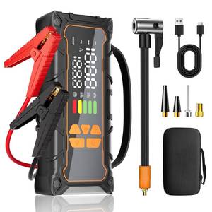 lot 14346 image: Battery Jumper Starter Portable, Jump Starter with Air Compressor-4000A 12V (7.0L Gas 6.0L Diesel) with 160PSI Tire Inflator, 10000mAh Jump Box Car Battery Jump Starter, Jumper Cables, LED Light