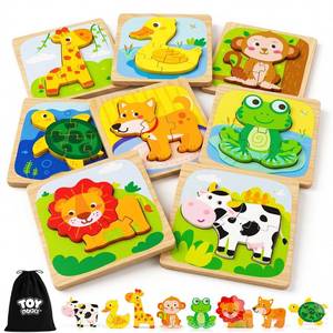 lot 14356 image: TOY Life Wooden Puzzles for Toddlers 2-4, Montessori Toys for 1 2 3 Year Old Boys Girls, Animals Puzzles Educational Learning Toys 2 Year Old, Toddler Birthday Gifts Toy for Baby Girl Boy 6M