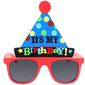 lot 14367 image: Skylety Happy Birthday Glasses Its My Birthday Sunglasses Novelty Glasses Self Photo Props for Adults Party(Birthday Hat)