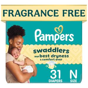 lot 14370 image: Pampers Swaddlers Diapers, Size 0 (up to 10 lbs), 31 Count, Absorbent, Keeps Baby Dry and Comfortable, Pediatrician Recommended Skin Safe Disposable Baby Diaper