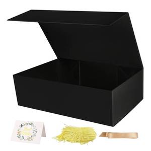 lot 14382 image: LumyHavver Gift Boxes with Magnetic Closure 9.5x6x3 Inches, Black for Groomsman Proposal Box,Birthday and Holiday Gifts (Pack of 1)