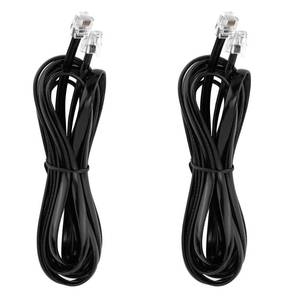 lot 14384 image: LanSenSu RJ12 Cable Phone Cord RJ12 6P6C Male to Male Straight Wired for Both Data and Voice Use - 2Pack (Black, 10FT)