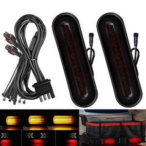 lot 14386 image: BlyilyB Oval Cargo Carrier Stop Turn Signals Tail Light Light Kit with Waterproof 4 Pin Grommets Wire Harness For Luggage Rack (Pack of 2)
