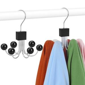 lot 14389 image: TOPIA HANGER Sweatshirt Hangers 2-Pack with 6 Wooden Balls, Purse Hanger, Scarf Hanger, Wooden Closet Hooks, Handbag Organizer, Bra Hanger, Accessory Organizers for Scarf, Tanktop, Hat, Hoodie CT82B
