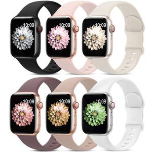 lot 14411 image: 6 Pack Sport Bands Compatible with Apple Watch Band 38mm 40mm 41mm 42mm 44mm 45mm 49mm 46mm,Silicone Waterproof Strap for iWatch Apple Watch Series 11 10 9 Ultra 8 7 6 5 4 3 2 1 SE Women Men