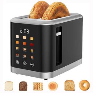 lot 19313 image: Touch screen Toaster 2 Slice Digital Timer Toasters with 6 Bread Types & 6 Shade Settings, Smart Extra Wide Slots Toaster with Bagel Defrost Reheat Cancel Function
