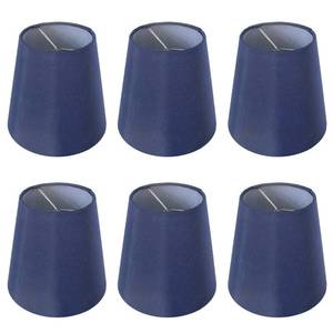 lot 19320 image: Small Lamp Shades Clip on Bulb, Fabric Chandelier Shades Set of 6 (Light Blue)