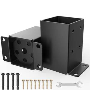 lot 19321 image: 4x4 Post Base, Inner Size 3.5x3.5 Inch, Heavy Duty Post Anchor Base(2 Pcs)
