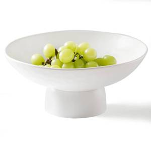lot 19326 image: Onniyor 10 Inch Ceramic Fruit Bowl with Stand for Kitchen Counter, Large Serving Bowl for Dining Table, Modern Decorative Bowl for Home Decor & Gift, Elegant Versatile Vegetables Holder Storage, White