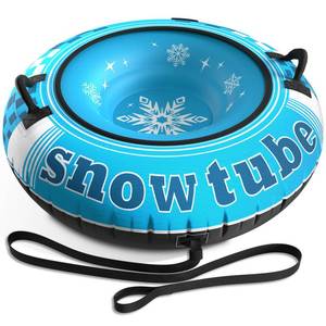lot 19330 image: Jasonwell Inflatable Snow Tube Sled - 48 Heavy Duty Snow Tubes for Sledding with Premium Canvas Cover for Kids Adults Snow Toy Fun Winter Outdoor Toys Christmas Birthday Gift for Boys Girls Children