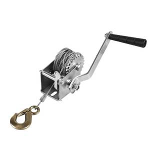 lot 19336 image: Jack Boss Hand Winch, 600 lbs Pulling Capacity, Boat Trailer Winch Heavy Duty Rope Crank with 23 FT Steel Cable, Manual Operated Hand Crank Winch for Trailer, Boat or ATV Towing
