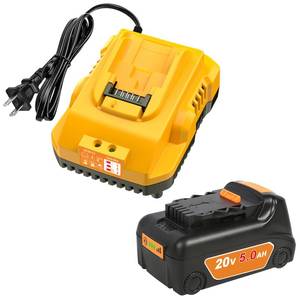 lot 19337 image: 20v Max Battery Replacement for Dewalt Battery 5.0Ah with DCB112 Battery Charger Station for DCB200 DCB120