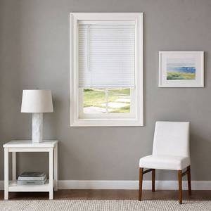 lot 19345 image: Achim GII Morningstar Indoor Cordless White Vinyl Light Filtering Window Mini Blind  64  L x 45  W