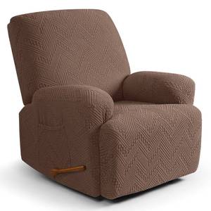 lot 19352 image: Ruaozz Recliner Sofa Covers Recliner Chair Covers Recliner Covers for Reclining Chair with Pockets Washable Furniture Protector with Elastic Bottom (1 Seater, Brown)