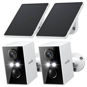 lot 19362 image: wansview Solar Security Cameras Wireless Outdoor 2K WiFi 6, A1 2Pack