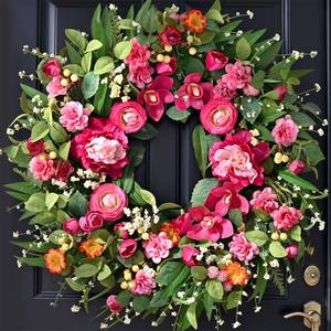 lot 19373 image: Spring Wreaths for Front Door, 26 Large Spring Summer Easter Wreaths, 1Pc