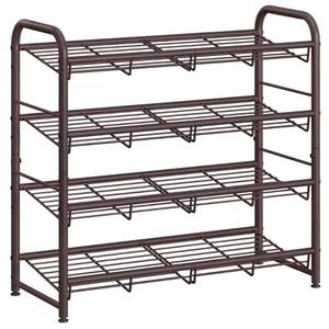 lot 19377 image: SONGMICS 4-Tier Stackable Metal Shoe Rack, Holds Up to 16 Pairs of Shoes