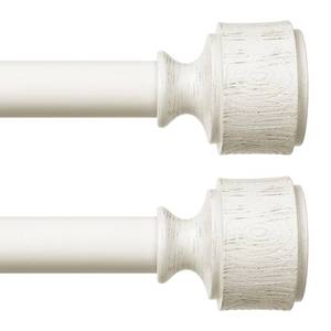 lot 19387 image: Wolistsa 2 Pack Antique White Wood Curtain Rod 36-91 Inch, Farmhouse Rods