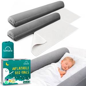 lot 19391 image: LUMARA Inflatable Bed Rail for Toddlers 2 Pack - Portable Travel Bed Bumpers for Kids Fits Twin Full Queen King Size Beds - Non-Slip Safety Guard Rails