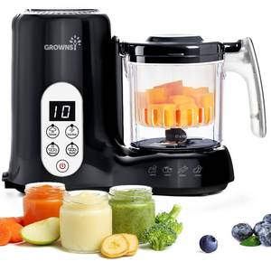 lot 19394 image: Grownsy Baby Food Maker, Steamer & Blender Baby Food Processor, Black