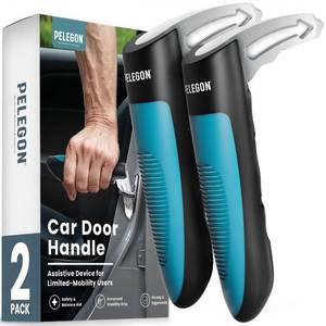 lot 20043 image: PELEGON Car Door Handle for Elderly (2 Pack) Car Cane Assist Handle with Anti-Slip Grip, Steel Hook for Secure Latch Fit, Supports Up to 300 lbs, Easy Tool-Free Use
