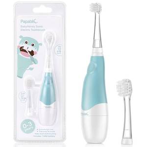 lot 20052 image: Papablic Baby Sonic Electric Toothbrush for Aged 0-3 Toddler, Blue