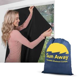 lot 20055 image: SUN AWAY Portable Blackout Curtain with Suction Cups - Premium Easy Install Shade No Tools Required - Temporary Blinds, Perfect for Baby Nursery or Dorm Room - with Travel Bag (66 Long x 51 Wide)