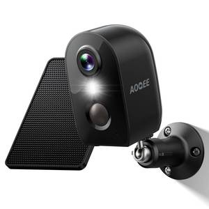 lot 20093 image: AOQEE Solar Camera Outdoor Wireless-2K Battery Powered Outside Cameras for Home Security with PIR Motion Detection, Siren Alarm, 2-Way Talk, SD Card&Optional Cloud Storage, Work with Alexa, Y8 1P