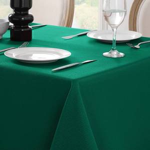 lot 20110 image: Softalker Green Rectangle Tablecloth, Spring Jacquard Weaved Texture Pattern Waterproof Wipeable Stain Resistant Wrinkle Free Table Cloth for Dining Kitchen Outdoor Picnic Party - 52 x 70 Inch